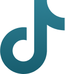 TikTok logo in teal color.