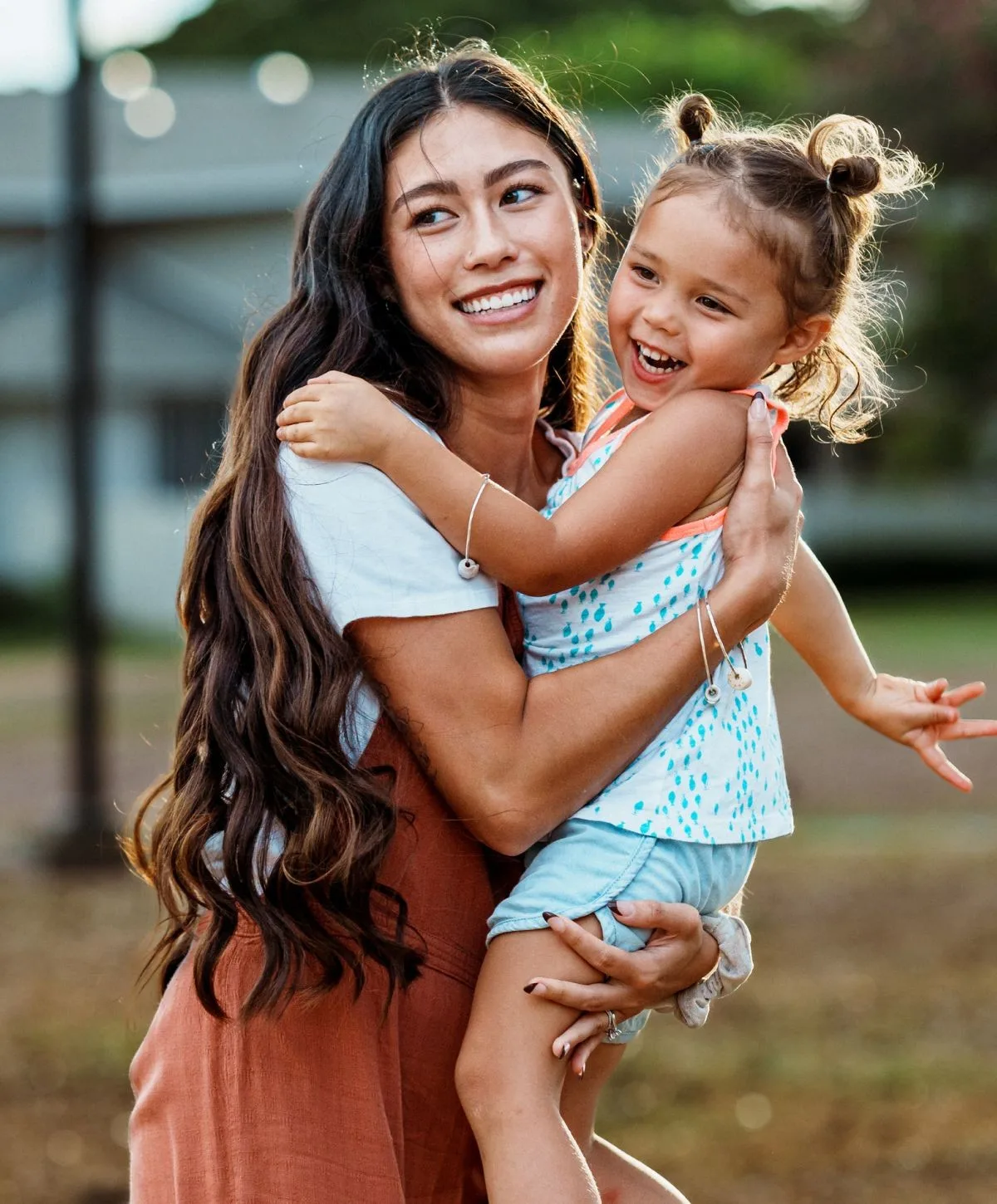 Happy mother and child sharing a joyful moment.