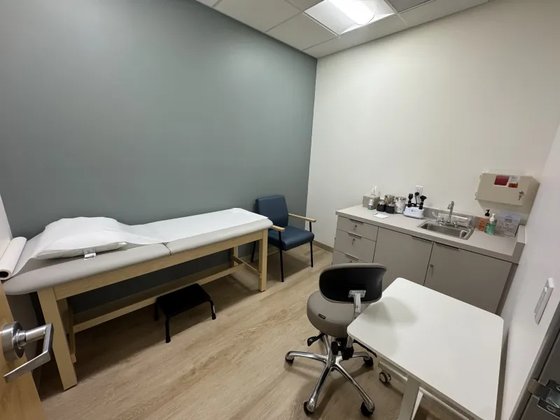 Clinical exam room at the Modena Health Eastlake office.