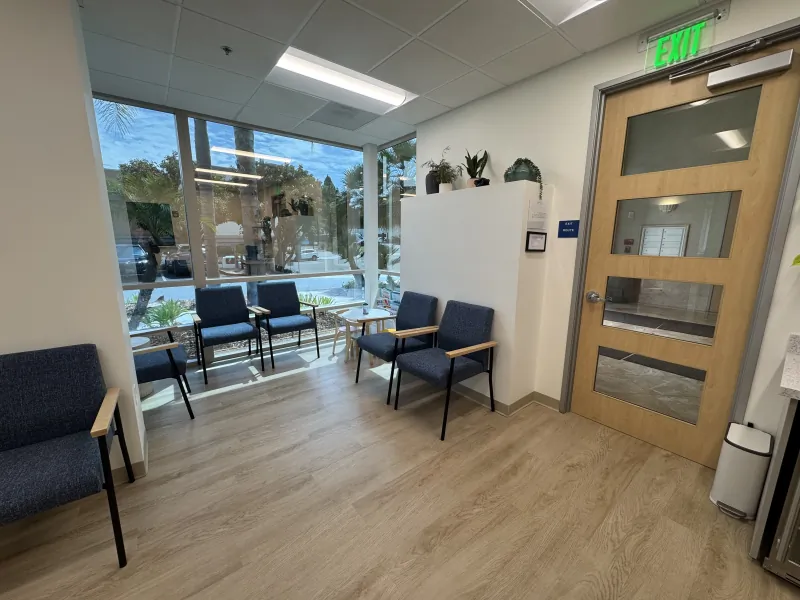 Waiting area near the entrance of the Modena Health Eastlake office.
