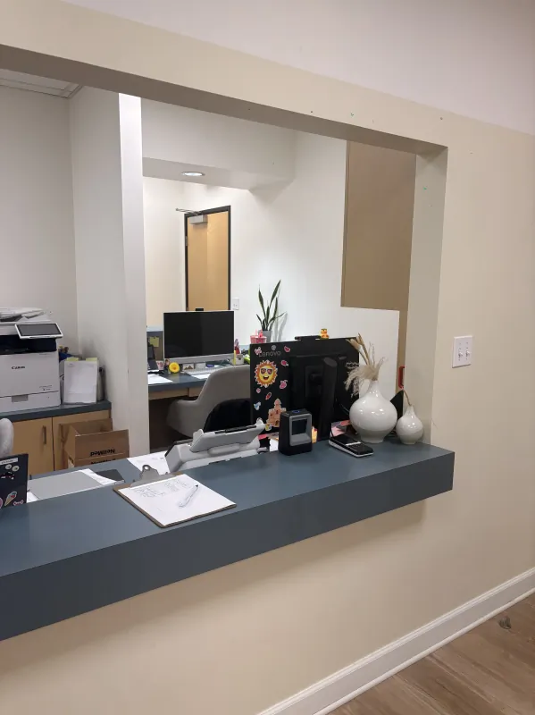 Reception window at the Modena Health Torrance office.