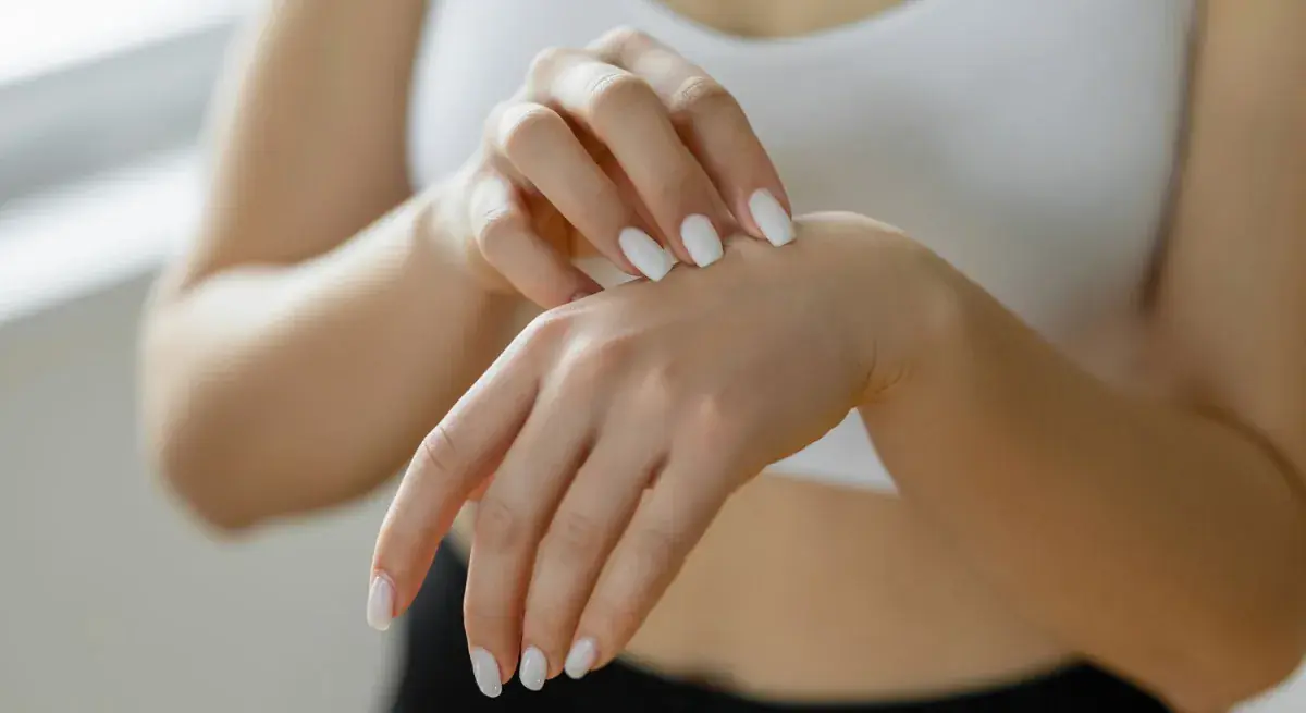 Patient receiving care for an irritated skin condition.